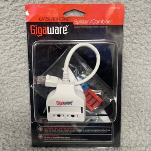 NIB GigaWare CAT5E Ethernet Splitter/Combiner Adapter 279033‎ *Sealed